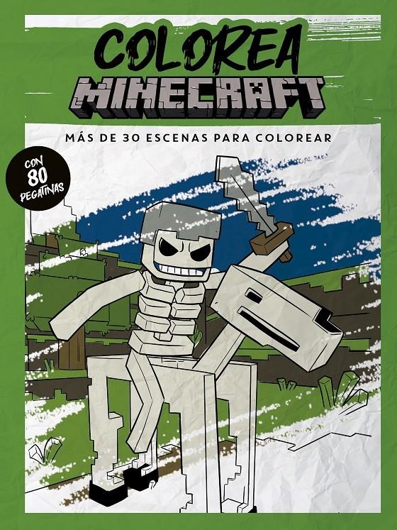 COLOREA MINECRAFT (CON 80 PEGATINAS) [RUSTICA] | Akira Comics  - libreria donde comprar comics, juegos y libros online