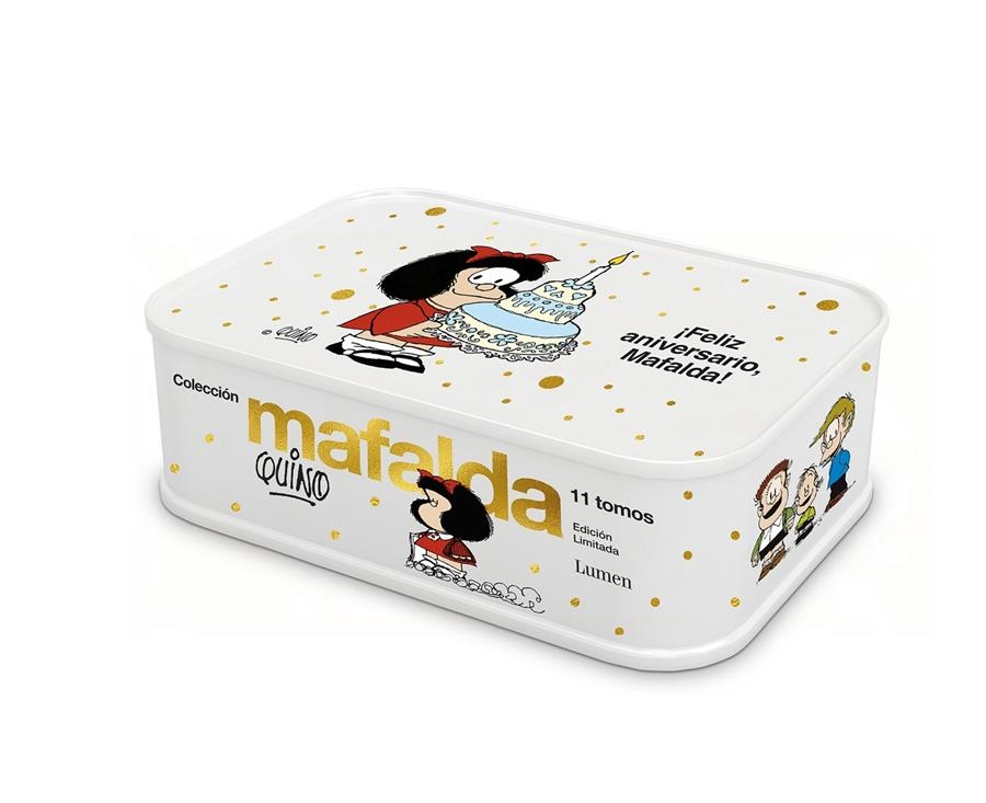 COLECCION MAFALDA: 11 TOMOS EN UNA CAJA DE LATA (EDICION ¡FELIZ ANIVERSARIO, MAFALDA) [RUSTICA] | QUINO | Akira Comics  - libreria donde comprar comics, juegos y libros online