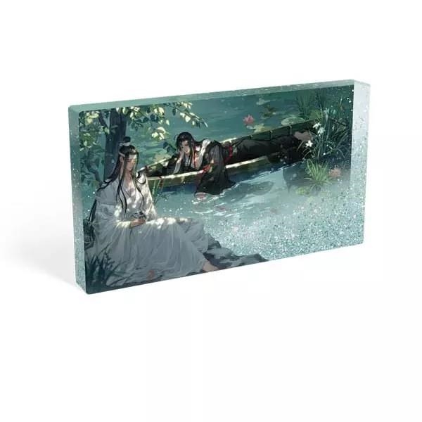 GRANDMASTER OF DEMONIC CULTIVATION: BLOQUE ACRILICO CON PURPURINA WEI WUXIAN & LAN WANGJI LOTUS POND 17 X 10 CM  | Akira Comics  - libreria donde comprar comics, juegos y libros online